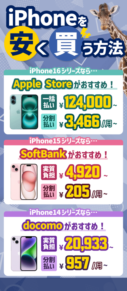iPhoneを安く買う方法をシリーズ別に紹介