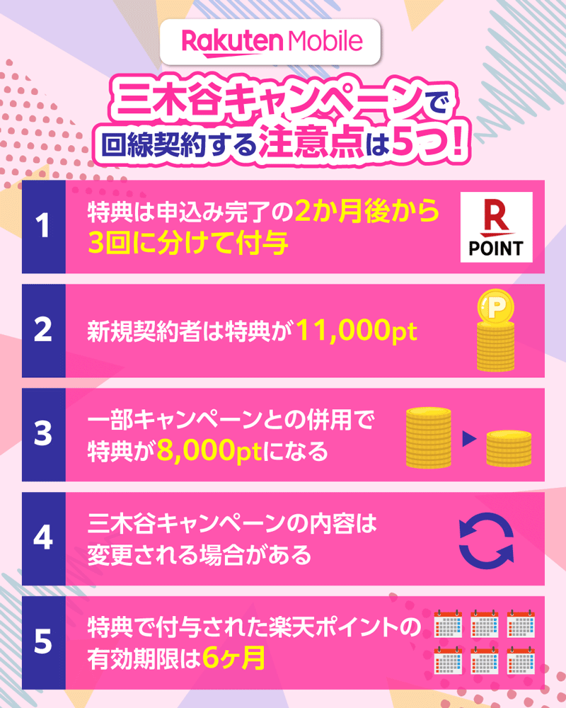 三木谷キャンペーンの注意点5つのまとめ画像
