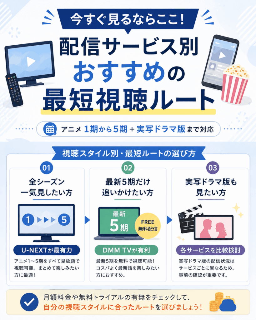 今すぐ見るならここ!配信サービス別おすすめの最短視聴ルート画像