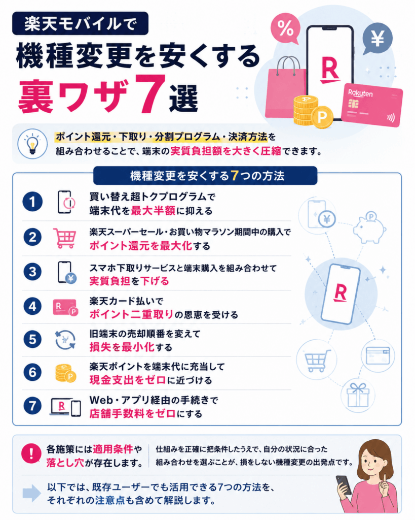 楽天モバイルで機種変更を安くする裏ワザ7選画像