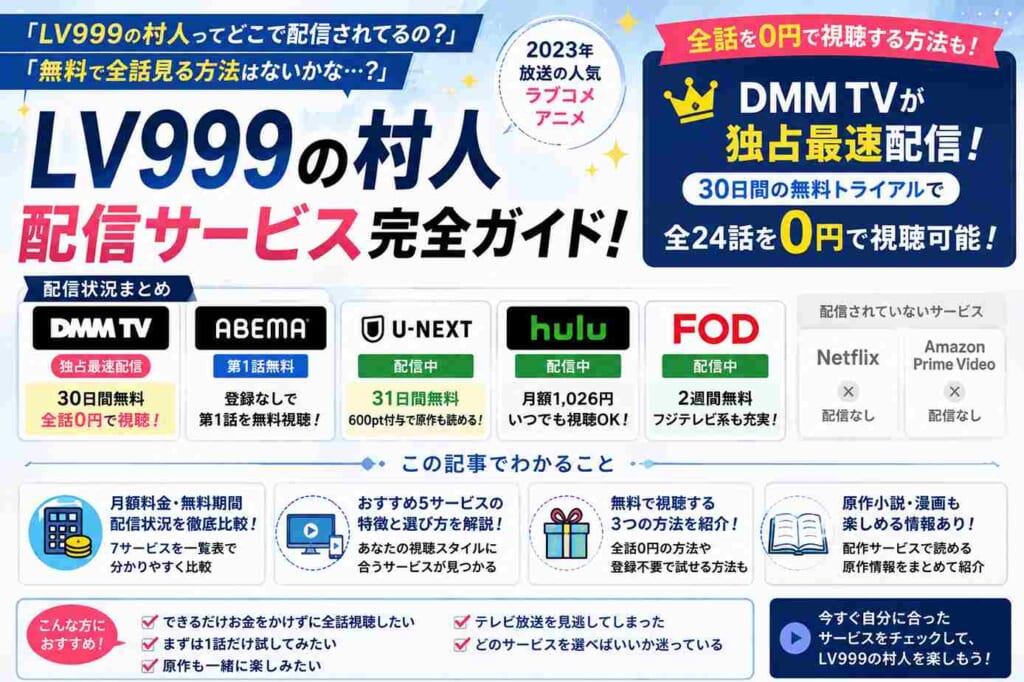 LV999の村の配信についてのポイントまとめ画像