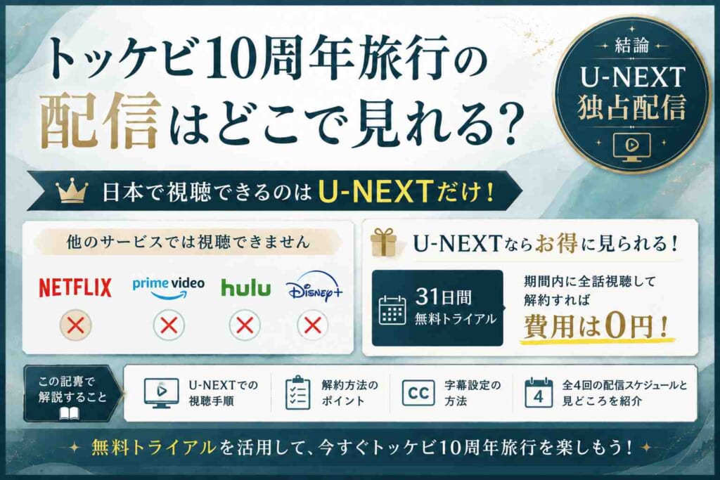 トッケビ10周年旅行の配信についてポイントまとめ画像