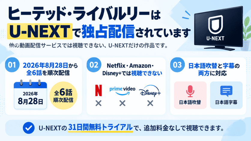 ヒーテッド・ライバルリーがU-NEXTで独占配信されていることの解説