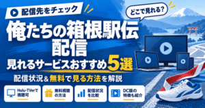 俺たちの箱根駅伝が見れる配信サービスおすすめ5選！配信状況や無料で視聴する方法を解説