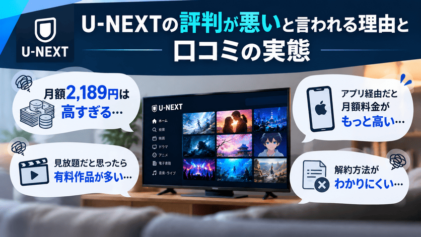 U-NEXTの評判が悪いと言われる理由と口コミの実態